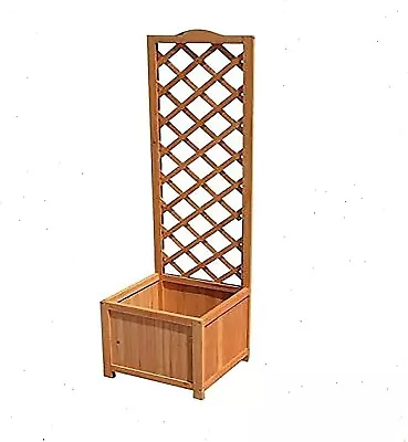 Garden Wooden Planter Box Trellis Lattice Raised Garden Bed Climbing Plant Box • £44.99