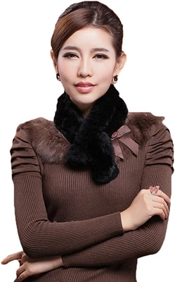 $58.65 • Buy Mingxin Real Rabbit Fur Scarf Concise Slim Style Shawl Warm Collar Shawl Stole
