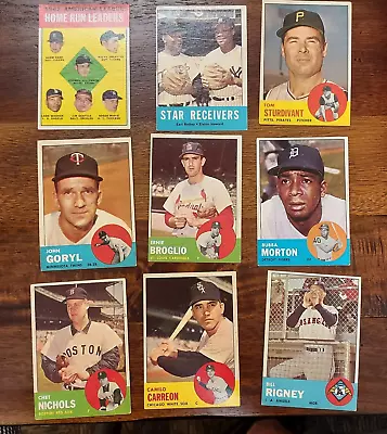 1963 Topps Baseball 9 Card Lot Elston Howard H. Killebrew Roger Maris Etc • $1.99