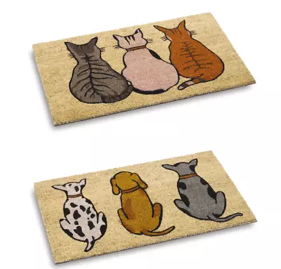 £14.90 • Buy Cat & Dog Design Doormats Coir Door Mat Indoor Outdoor Entrance Matting Home New