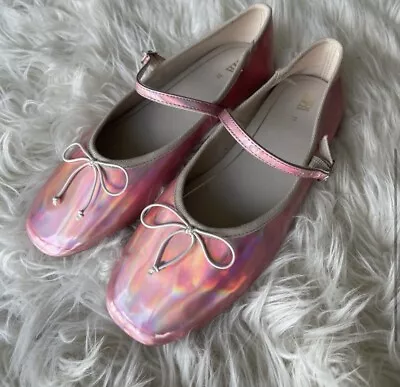 Shoes Women Zara Pink Iridescent Ballet Flats NEW! They Have Never Been Used • $20