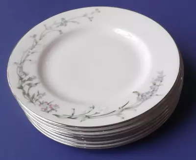 Set Of 7 Minton  Brookwood  6-1/2  Bread Plates - Platinum Rim • $33.99