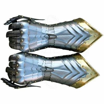 £191.63 • Buy Steel Gauntlet Gloves ~ Medieval SCA LARP Halloween Armour Mitten Gloves Gifts