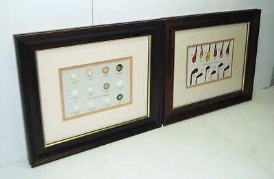 2 Vintage Wood Framed Golf Balls & Clubs Prints  • $68