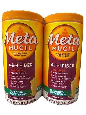 2-Pack Metamucil 4-in-1 Fiber Unflavored Psyllium Powder Free Shipping Exp-2024 • $48.90