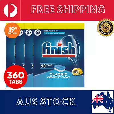 4 X 90pk Finish Classic Dishwasher Tabs Lemon Sparkle Bulk Packs NEW AUS STOCK • $84.95