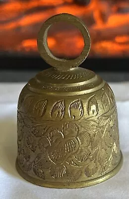Vintage Brass Bell  Engraved Flowers • $10