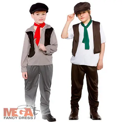 Victorian Poor Boy Fancy Dress Up Oliver Twist Kids Childrens Outfit  • £10.49