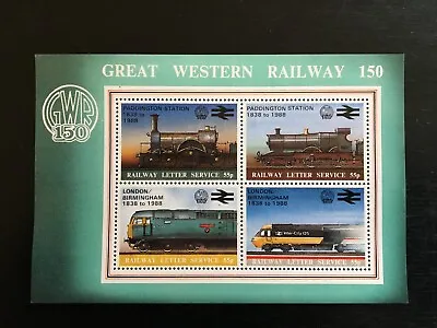 £6.95 • Buy GB 1988 GWR  £2.20 150th Anniversary M/S Railway Letter Fee MUH(R57) 