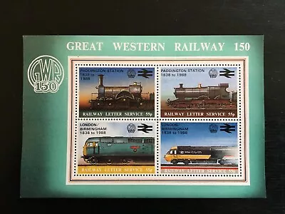 £6.95 • Buy GB 1988 GWR  £2.20 150th Anniversary M/S Railway Letter Fee MUH(R57) 