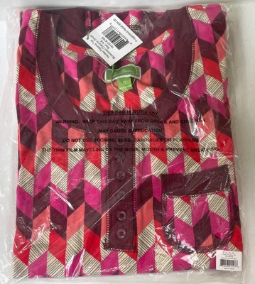 $10.50 • Buy Vera Bradley HENLEY PAJAMA TOP Bohemian Chevron Long Sleeve Shirt Small (4-6)NWT