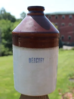 Antique Apothecary Mercury Stoneware Medicine Bottle Crock Jug-3-5/8  X 7  • $12.95
