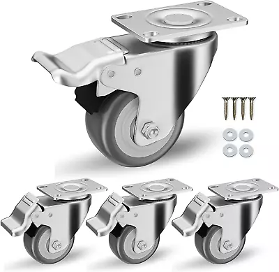 2 Inch Caster Wheels Set Of 4 Heavy Duty - Locking Casters Swivel Casters W... • $17.09