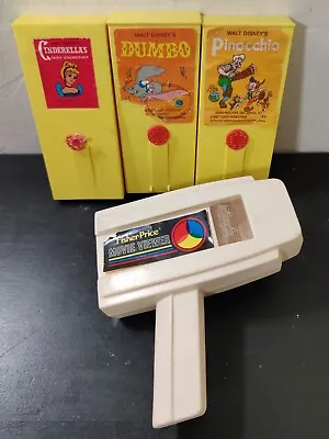 Vintage Fisher Price Movie Viewer With Dumbo Cinderella Pinocchio Disney Works • $65