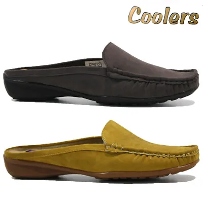 Ladies New Slip On Moccasin Flat Comfort Casual Walking Holiday Mules Shoes Size • £6.95