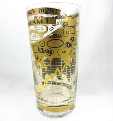 Georges Briard Vintage MCM Wall Street Stock Market Highball Drinking Glass Gold • $43