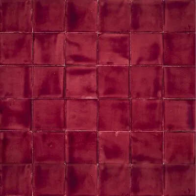 Talavera Single Colour Red Tiles Patchwork Mosaic Tiles 1 M2 - Vino Deslavado • £27.60