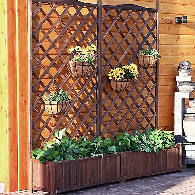 £44.96 • Buy  Raised Garden Bed Planter Box Vegetable Flower Herbs W/ Trellis Outdoor Indoor