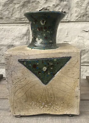 Modernist Contemporary Pottery Art Vase Signed 10” Irregular Form Shape • $124.99