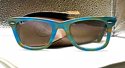 Ray Ban Original Wayfarer Twirl Azure Sunglasses Rb2140 1042/32 50 22 2n • $69.95