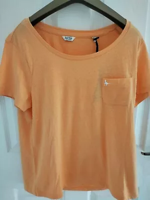 Brand New Jack Wills Women Ladies Shirt Fullford Tee With Pocket Size 14 Peach  • £6.99