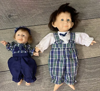 Vintage Gi-Go Toys My Pals Bean Bag Kids Vinyl Baby Dolls Boy Blue Plaid Lot • $25.75