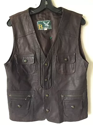Men Leather Brown Vest Size Large • $24.99