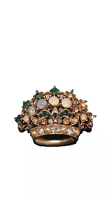 Vintage Crown Rhinestone Brooch • $15