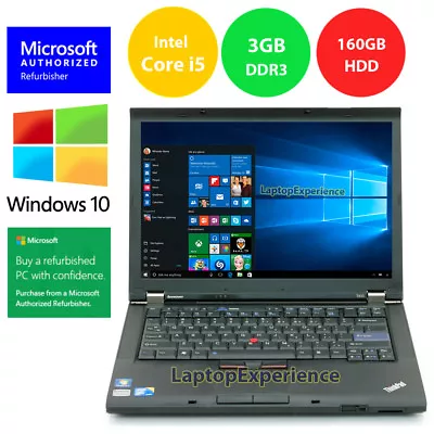 LENOVO THINKPAD T410 LAPTOP WINDOWS 10 WIN 32bit I5 2.4GHz 160GB HD DVD WiFi PC • $175