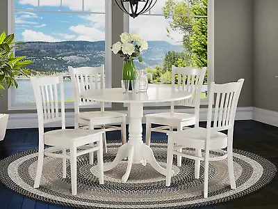 East West Furniture DLGR5-WHI-W Dining Table Set • $671.58
