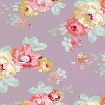 $12.63 • Buy Pauline Floral Mauve Purple Tilda - Maple Farm - 100% Cotton Quilting Fabric