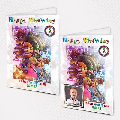 Personalised Super Mario Birthday Card Great Grandson Nephew Son XBOX Inspired • £3.70