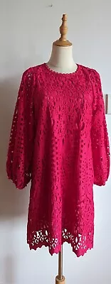 Witchery Textured Lace Dress Size 8 Pink - As New • $20