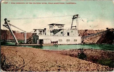 1909. Gold Dredging On Feather River Near Marysville Ca. Postcard Zt4 • $10