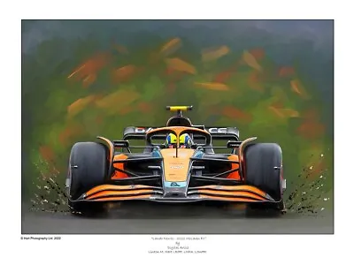 £29.99 • Buy Lando Norris 2022 McLaren  F1 Car  Limited Edition (250) Art Picture Print