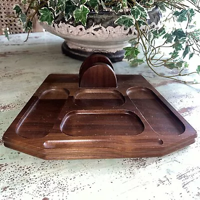 Vintage Solid Hard Wood Men's Dresser Valet Organizer Tray  7 X 9  • $12.99