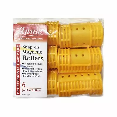 Annie #1220 Snap On Magnetic Rollers JUMBO (6CT) • $4.99