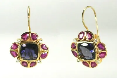 Museum Of Jewelry  Park Avenue  Ruby AmethystDiamond Earrings • $1000
