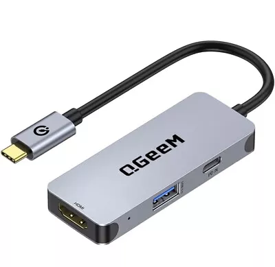 QGeeM USB C To 4k HDMI Multi-Port HUB - Mini USB C Hub 3 In 1 Adapter • $4.99