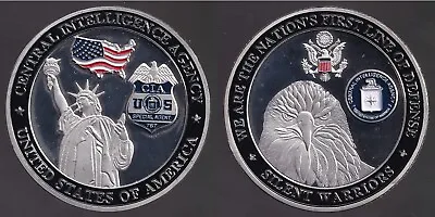 USA CIA Central Intelligence Agency Silver-Plated Token/Medal Challenge Coin • $15