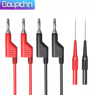 4PCS Stackable 4MM Banana Plug Test Leads With Multimeter Test Probes Needle • £7.63