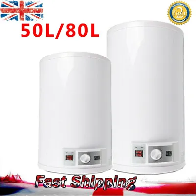 Electric Hot Water Heater Boiler 50/80L LED Display Cylinder Storage Tank Heater • £141.81