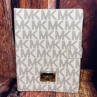 Michael Kors MK Logo Vanilla Leather 3rd Generation Apple Ipad Cover Case RARE • $74.85