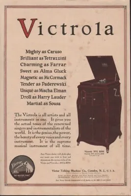1915 Victrola Victor Phonograph Record Player Cabinet Music Opera Ad 7542 • $21.95