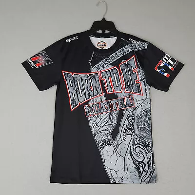 Born To Be Shirt Mens Medium Black Muay Thai UFC MMA Boxing Tapout Training Y2K • $18.88
