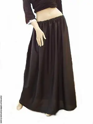 Long Black Victorian / Edwardian Skirt - Custom Made Choose Length + Waist • £14.95