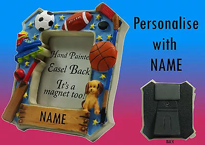 £2.69 • Buy  Personalised Hand Painted Photo Frame Fridge Magnet Sports Puppy Kids Boys A-S