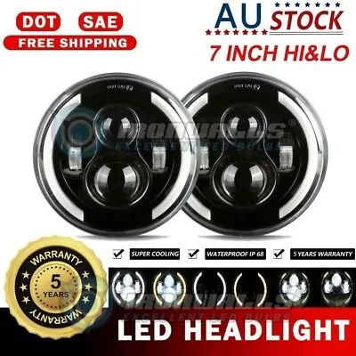 2Pcs 7 Inch Round LED Headlight DRL Turn Light For Jeep Wrangler JK TJ Kenworth • $99.77