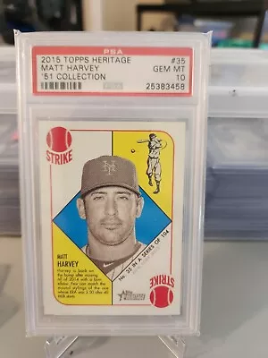 2015 Topps Heritage Matt Harvey '51 Collection PSA 10 • $1.99