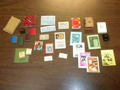 DOLLHOUSE MINIATURES Vintage Lot #1 Books Magazines Desk Calendar Paper Game • $21